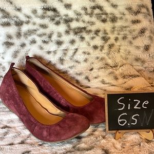 J.Crew size 6 1/2 rose colored ballet flats, suede new